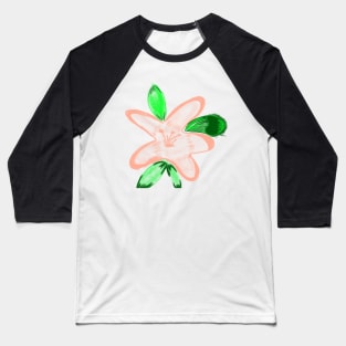 Red orange watercolor floral art Baseball T-Shirt